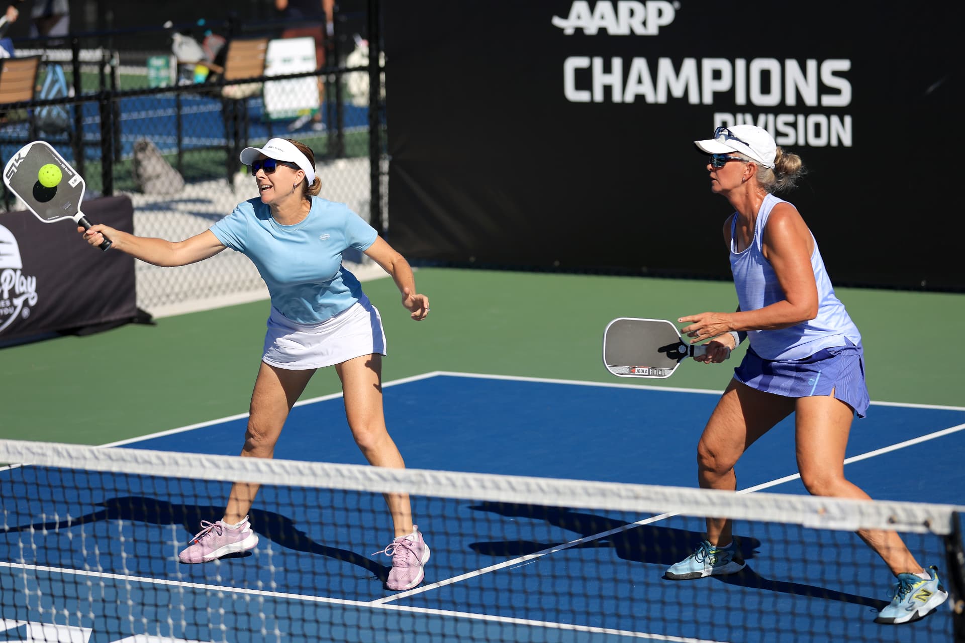 Senior pro women's doubles match at a Champions Division tournament